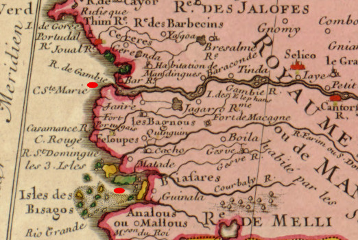 Carte Sénégal 1707 Delisle