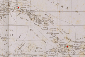 Carte du Sénégal dressée par Poirson en 1802