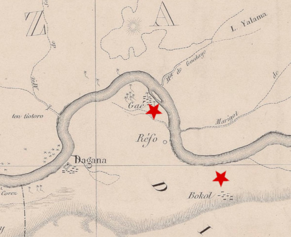  Extrait carte environ de Saint-Louis en 1858 - Faidherbe
